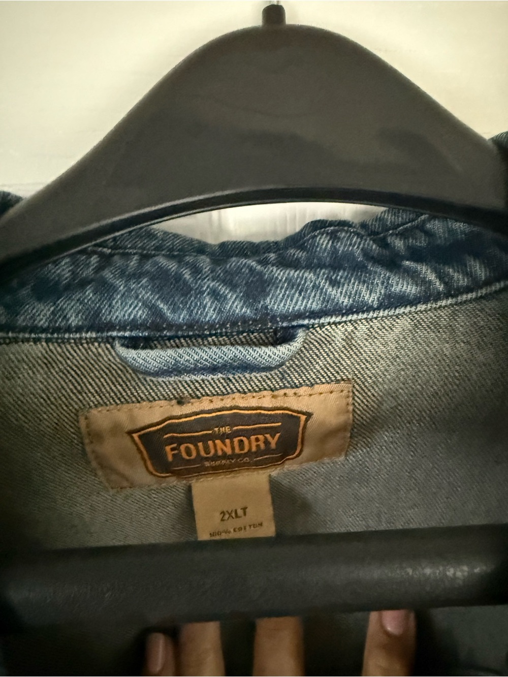 The Foundry Supply Co. Blue Denim Bomber Jacket - Picture 3 of 3